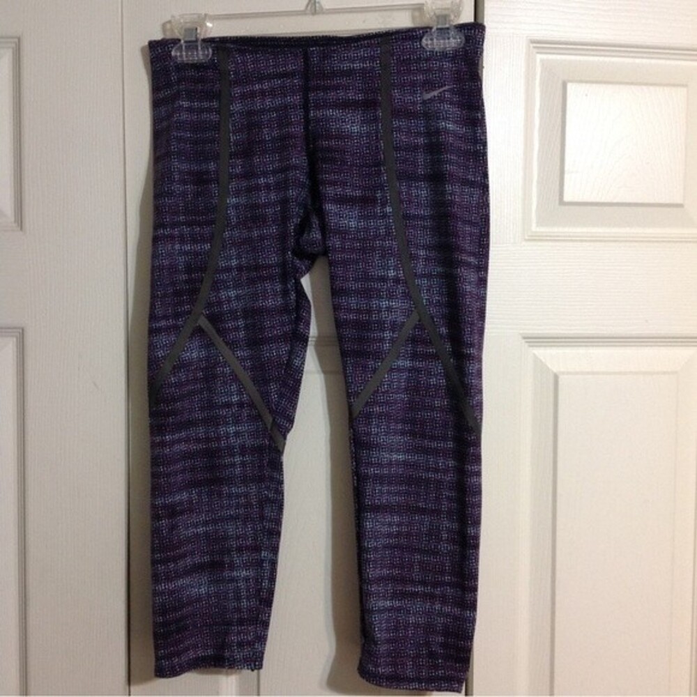 NIKE DRI-FIT Size Small Purple Gray Mint Cropped Workout Leggings Athletic Gym
